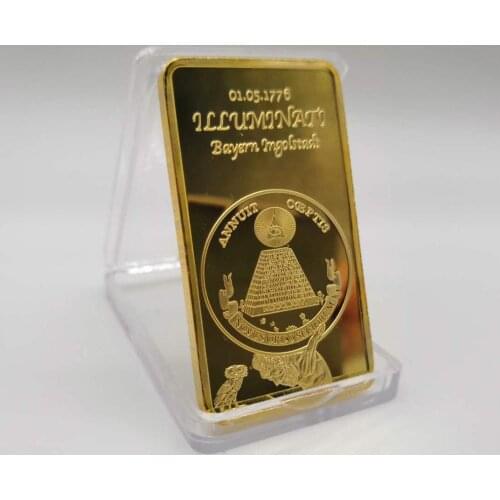 US Gold Plated Coin Masonic Symbol The Eye of Horus Annuit Coeptis Commemorative Coin Medallion Collection bar Souvenir