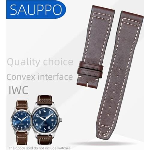 SAUPPO Suitable for IWC Strap IW377714 IW327004 IW327010 IW327001Mens Watch Band 21mm Brown