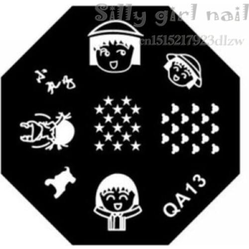 QA series stencil stamping template print imaging plates DIY nail tools little girl QA13