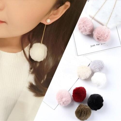5pcs 3.5cm Pompom Balls for DIY Earring Keychain Making 10 Colors Accessories for Jewelry Women Fashion Handmade Faux Fur Pompom