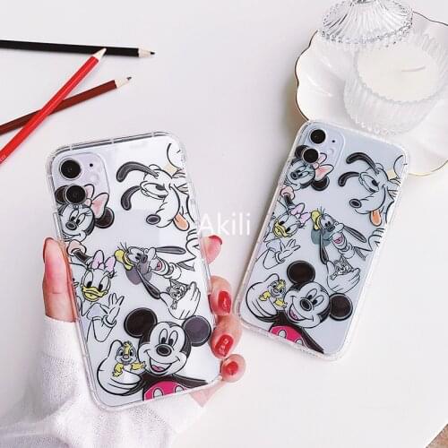 DISNEY 2021 Mickey Minnie Silicone Case for iPhone 11 Pro Xs Max iPhone 12 Pro 7 8 Plus Official Liquid Silicon 360 Full Cover