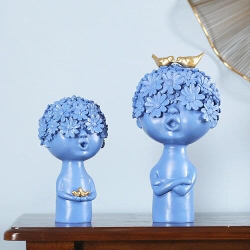 NORDIC RESIN ABSTRACT DOLL ARTWORK DECORATION HOME LIVINGROOM FIGURINES CRAFTS TV CABINET OFFICE DESKTOP SCULPTURE ORNAMENTS