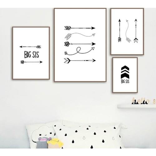 Modern Nordic Style Home Decoration Canvas Arrow Painting Letter Pictures Prints Simple Modular Wall Art Poster For Living Room