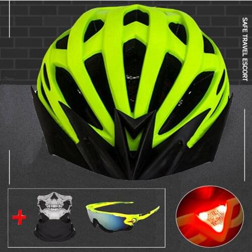 LED-Light Bicycle Helmet Ultralight Cover MTB Road Bike Helmet Integrally-Mold Cycling Helmet UNISEX Safely Cap