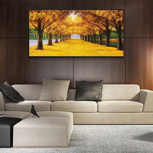 YongHe Nordic Style European-style Maple Leaf Sidewalk Family Decorative Painting Customized Size Of Painted Walls Without Frame