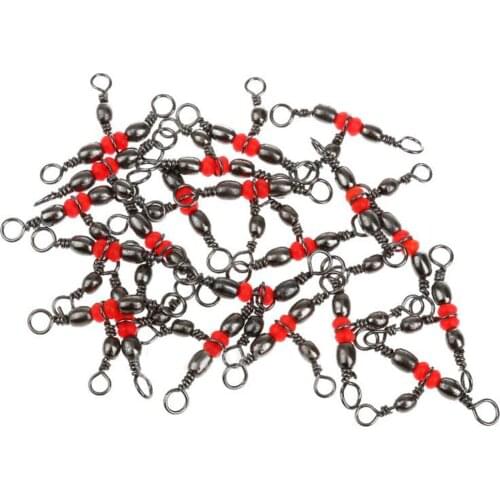 20Pcs 3 Way Brass Fishing Rolling Barrel Swivel Bearing Connector Solid Ring New