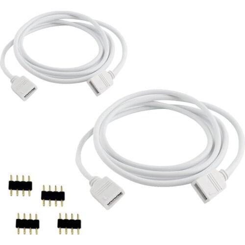 30CM 1M 2.5M 5M 5 PIN 4 pin led connector Extension Cable cord Wire with needle for SMD 5050 3528 RGBW RGB LED Strip light