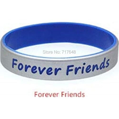 300pcs Love Sentences Forever Friends wristband silicone bracelets free shipping by FEDEX A