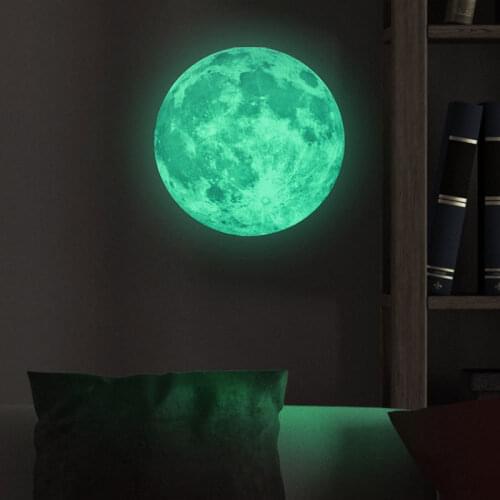 5-30cm Luminous Moon 3D Wall Sticker Fluorescent Glow In The Dark Moon Wall Stickers Decals Wallpaper Kids Room Home Decorations