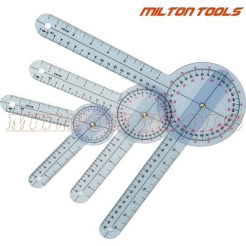6inch + 8inch+12inch 360 Degree Spinal Goniometer plastic protractor Angle Medical Ruler Measure tape 3pcs/set