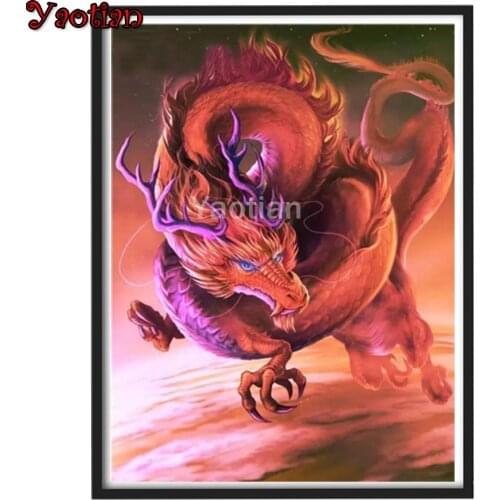 Red Flying Dragon Diamond Painting animal Round Full Drill 5D Novelty DIY Mosaic Embroidery Cross Stitch home decor gifts