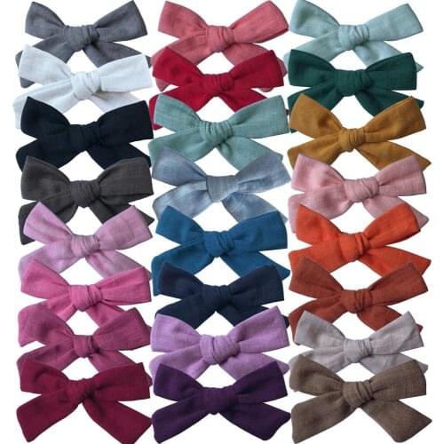 Bulk 36pc/lot Newborn Print Cotton Fabric Bows With Clips or Headband Knotted Hair Bow For Children Kids Girls Hair Accessories
