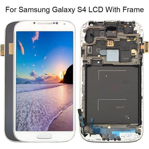 Free Shipping White/Black/Blue Replacement For Samsung S4 i337 i9505 i9500 i545 Touch Screen LCD Digitizer with frame Assembly