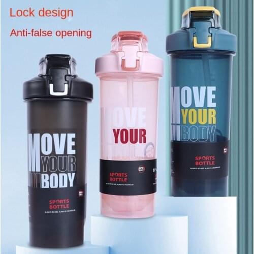 Large-capacity Straw Space Cup Outdoor Fitness Sports Protein Powder Plastic Shaker Water Cup Water Bottle