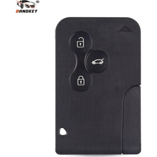 Dandkey 10pcs Replacement Smart Card Key Shell For Renault Clio Logan Megane 2 3 Koleos Scenic 3 Button Car Uncut Small Key Case