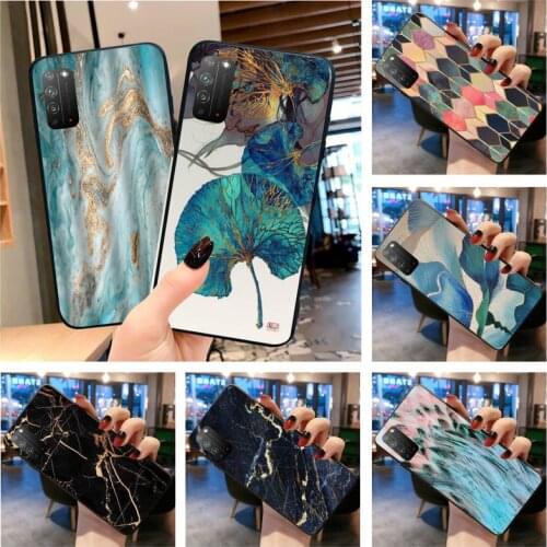 Ottwn Marble Stone Texture Phone Case for Huawei Honor 30 20 10 9 8 8x 8c v30 Lite view 7A pro