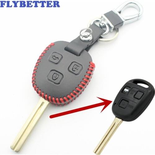 FLYBETTER Genuine Leather 3Button Remote Control Key Case Cover For Lexus Rx330/ES300/IS400/Is200 Car Styling L2109