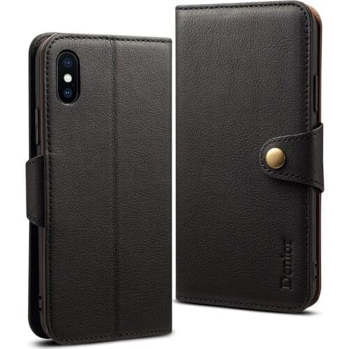 Genuine Leather Case for IPhone X XS MAX XR Card Slots Wallet Cover for IPhone 7 8 PLUS Samsung Note 9 Real Leather Flip Case