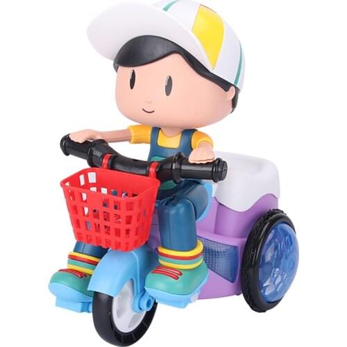 Childrens Toy Car Stunt Electric Riding Tricycle Bicycle Rotating Up Light Music Boy Girl Toys For Children