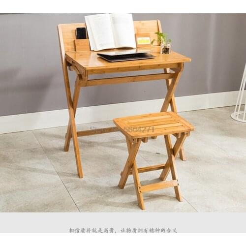 Childrens desk folding study desk Flip writing desk Student desk Fully equipped modern simple folding table