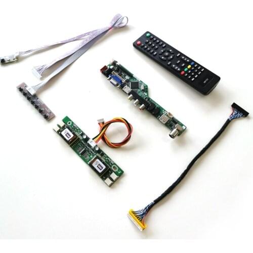 For HT170EX1-100/101/300 LCD monitor VGA USB AV RF T.V56 drive card board keyboard+Remote+Inverter LVDS 4CCFL 30Pin DIY kit