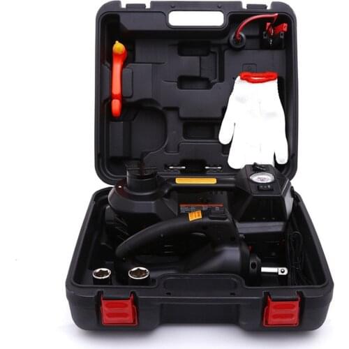 12V 5Ton 4 In 1 Electric Car Jack Protable Jack Electric Hydraulic Jack with Electric Impact Wrench Tire Inflator LED Light