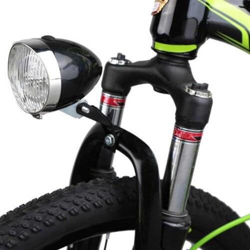 Retro Bicycle Bike Accessory MTB Front Light Bracket 3 LED Headlight Night Ride Safety Warning Lamp Flashlight