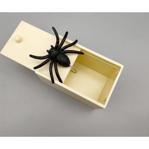 Halloween Funny Toys for Kids Prank Wooden Scare Box Spider Trick Toys Hidden In Case April Fools Day Make Fun Gift