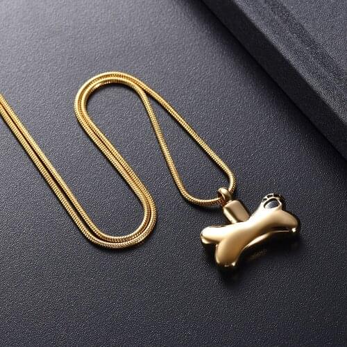 IJD8085 Dog Paw Bone Pet Cremation Necklace Memorial Ashes Keepsake Urn Pendant Jewelry Free Engraving