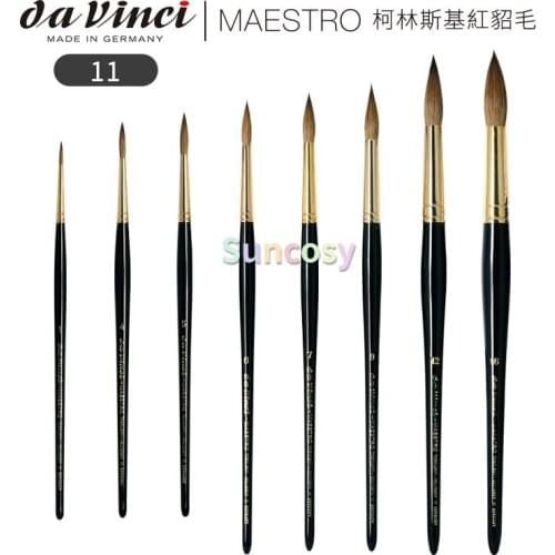 Da Vinci Brushes Series 11 Maestro Paint Brush, Fuller English Kolinsky Red Sable, Retouching, Lettering and Restoration