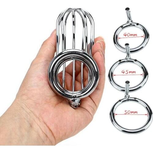 Manyjoy Cock Cage Lockable Stainless Steel Penis Cock Ring Sleeve Lock BDSM Sex Toys for Men Male Chastity Device Adult Products
