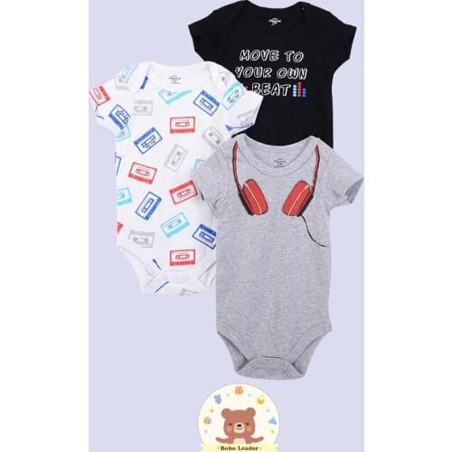 Bobo Leader Hudson Baby Luvable Friends Top quality 100% Cotton Rompers toddler boys jumpsuit 0-12M newborn set 3pcs