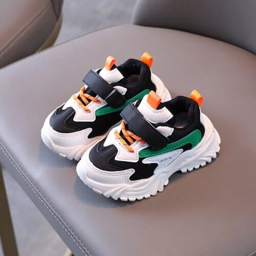 Children Shoes Mesh PU Patchwork Running Shoes Soft Bottom Anti-Slip Breathable Kids Shoes Casual Boys Sneakers Baby Girl Shoes