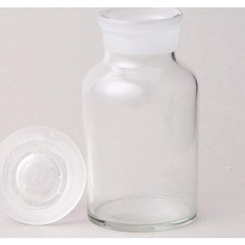 250ml Laboratory Clear Glass Reagent Bottle,Wide Mouth,Ground Stopper,Lab Chemistry Flask
