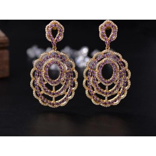 Hot selling long Bride Dinner exaggerated Fashion Zircon Anti-allergic earrings Wholesale DZ 4