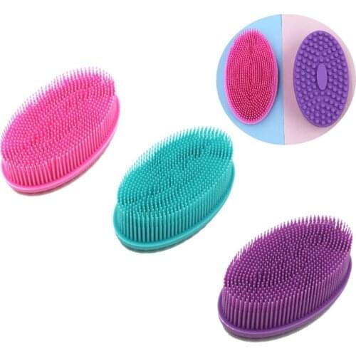 Cute Soft Silicone Body Brush Wash Bath Shower Exfoliating Skin Fit For Baby Bath Shampoo Facial Massage Brush Supplies