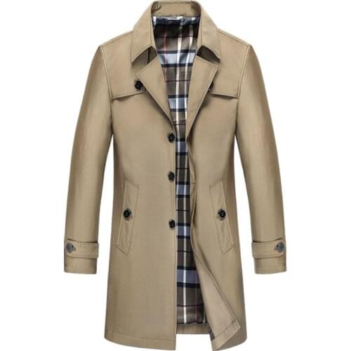 2021 New Mens Long Cotton Windbreaker Mens Business Jacket Fashion Autumn Jacket Jacket Mens Casual Winter Windbreaker Jacket