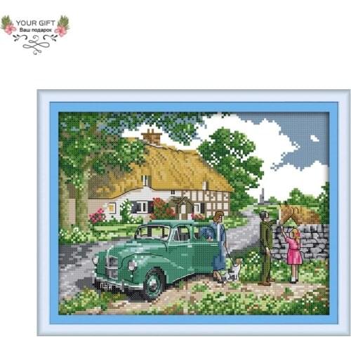 Joy Sunday F817 Free Shipping 14CT 11CT Counted and Stamped Home Decor Farewell Needlepoints Embroidery DIY Cross Stitch Kits