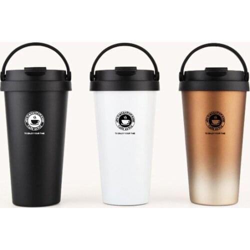 Stainless Steel Coffee Cups with Silicone Lids Non-slip Anti-scalding Sleeves Case Drinking Tumblers Beer Water Tea Coffee Mugs