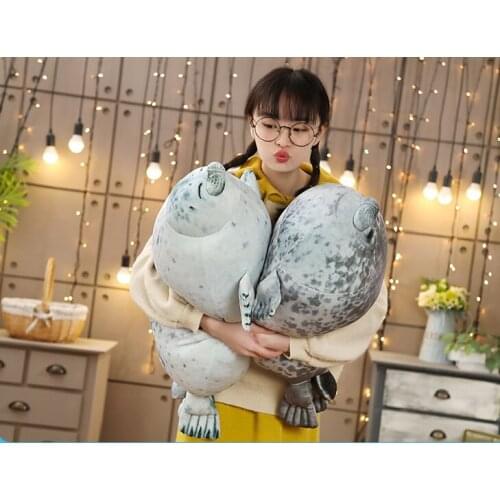 New toy lovely cartoon sea dog plush toy down cotton soft seal doll throw pillow birthday gift w1147