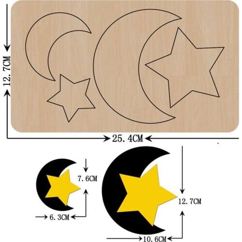 New Star And Moon Bedroom Pendant Wall Decor Handwork Wooden Mold Clothes Shoes Pendants Wood Dies Leather Cloth Paper Craft
