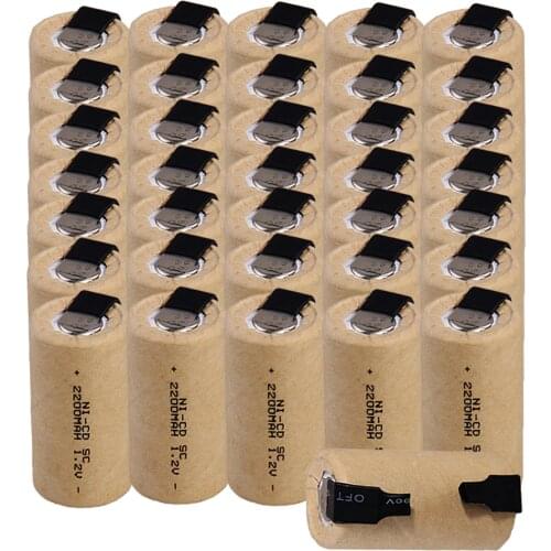 2200mAh rechargeable SC batteries flat top sub C battery NICD for screwdrivers 1.2V for emergency lighting for makita