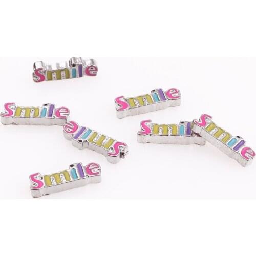 20Pcs/Lot Mini Letters Smile Floating Charms Making Message Words Floating Pendant Unisex Gift Jewelry