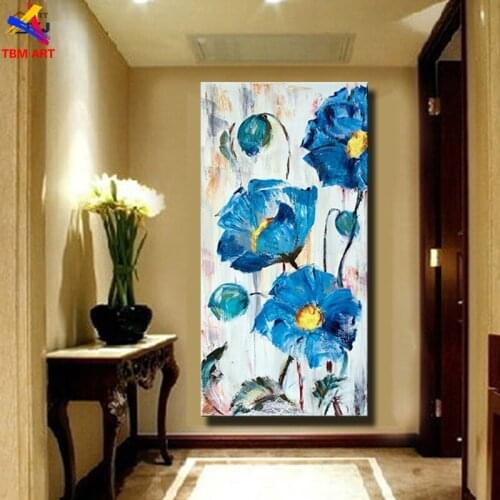 Textured Flower Picture Hand painted Modern Abstract Oil Painting on Canvas for Living Room Wall Art Home Decoration Gift SL070
