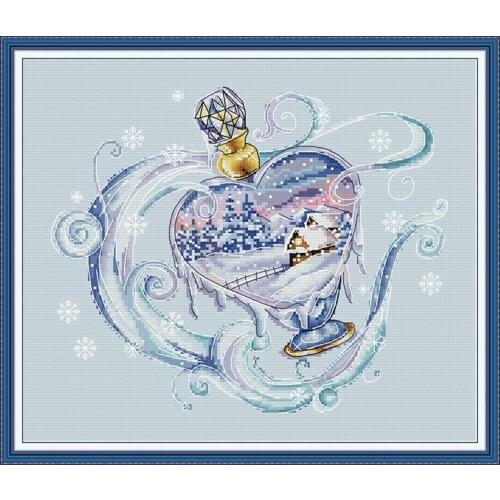 Freezing season cross stitch kit aida 14ct 11ct count printed canvas stitches embroidery DIY handmade needlework