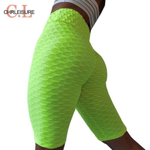 CHRLEISURE Women Slim Skinny High Waist Shorts Athletic Shorts Solid Fitness Dancing Solid Color Exercise Short