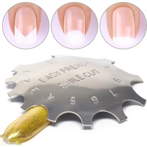 1PC ANGNYA 11 Sizes Stainless Steel Edge Trimmer Nail Cutter Clipper Nail Gel Easy French Simile Cut Line Tools A008