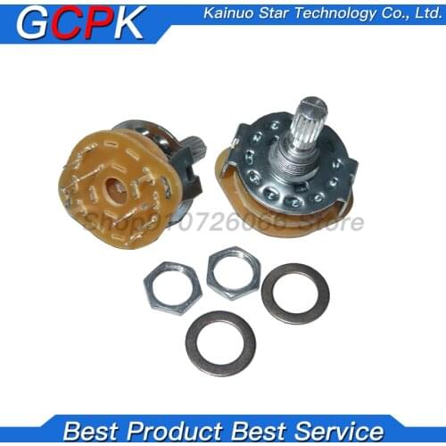 2PCS RS25 Band switch 2P4T 2P5T 2P6T 3P3T 3P4T Mount Rotary Switch Selector Band Pole Position Knob Switch Band Switches