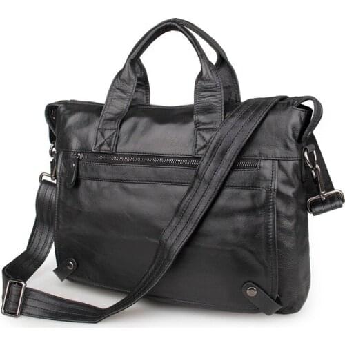 2018 Brand Business Men Briefcase Bag Genuine Leather Black Luxury Designer 15 inch Laptop Bag Office Large Capacity Briefcase