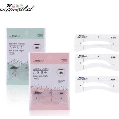 3 styles reusable Eyebrow stencil pencil for eyebrows enhancer drawing guide card brow template DIY make up tools